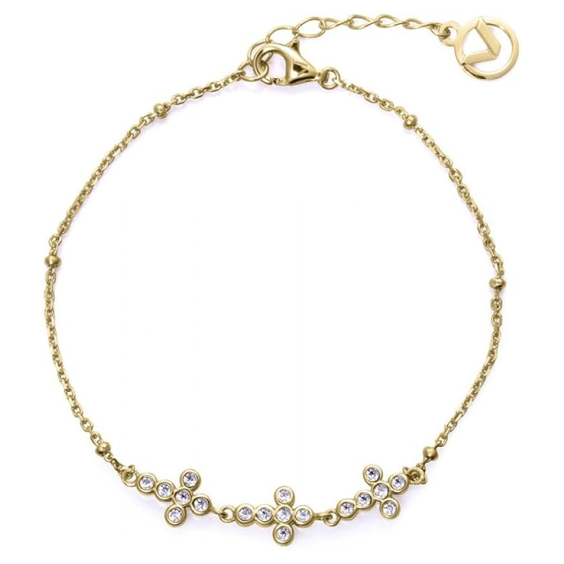 Pulsera Viceroy Niña Plata 1ª Ley Chapada en Oro con Cruces y Circonitas 15126P100-30