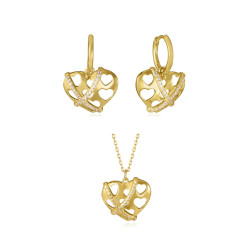 Pendientes Viceroy Mujer 13260E100-30 Plata 1ª Ley Baño Oro Aro con Colgante 2,4 cm