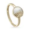 Anillo Mujer Plata Dorada Estrella y Luna con Nácar Estilo Sello LineArgent
