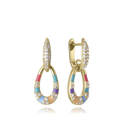 Pendientes Viceroy Mujer 15133E100-39 Plata 1ª Ley Baño Oro Aro con Circonitas 2,4 cm
