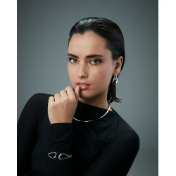 Collar Viceroy Mujer 75421C01000 Acero Rígido Choker con Piedras Naturales Ágata Azul 13 cm