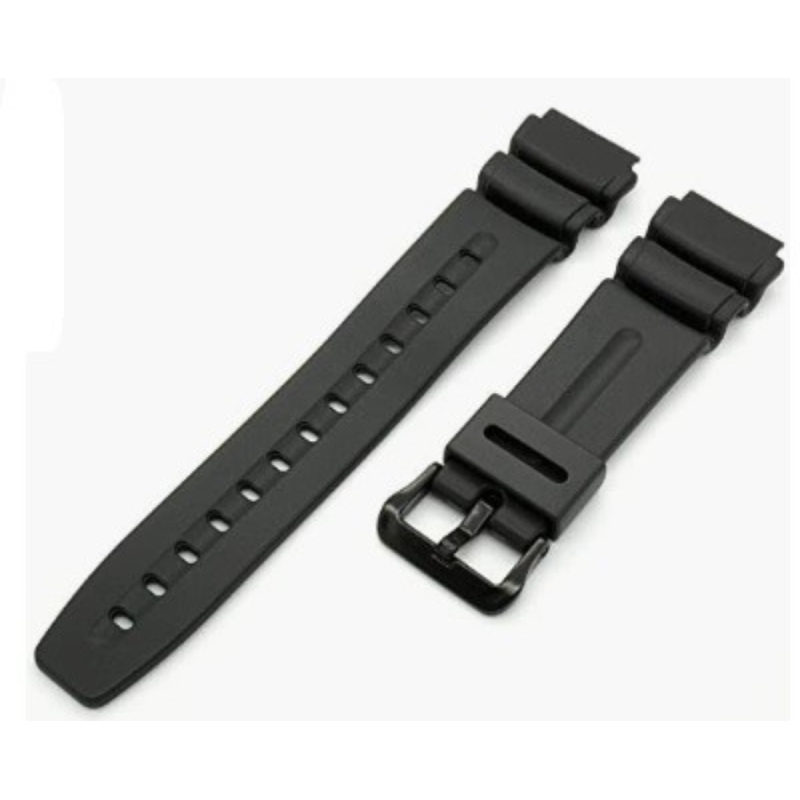 Correa Casio 290 DW-290 / AW-61 / AD-300 Negra Original de Resina – 24 mm Exterior, 19 mm Interior