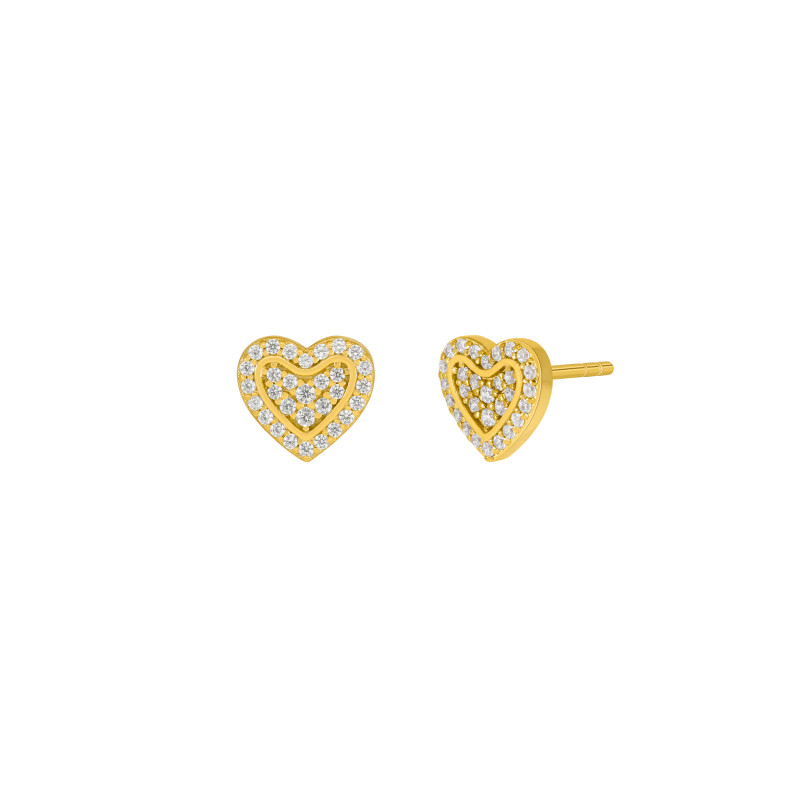 Pendientes Corazon Plata Dorado Marea Mujer D02901/aw