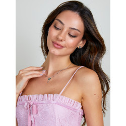 Pendientes Marea Mujer Plata Circonitas Verde D02901/av