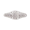 Broche Mantilla Plateado con Cristal Líneas Onduladas 6,5 x 2,7 cm para Novia y Fiesta
