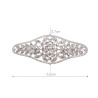 Broche Mantilla Plateado con Cristal Líneas Onduladas 6,5 x 2,7 cm para Novia y Fiesta