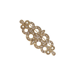 Broche Mantilla Lilah Dorado con Cristal para Novia y Fiesta 8,5 x 3,5 cm