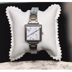 Reloj Niña Racer Acero Cuadrado Esfera Blanca con Números 23 mm 3 ATM