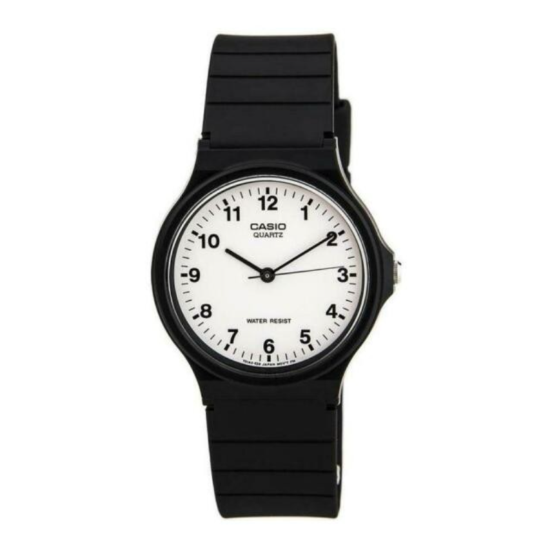 Reloj Casio MQ-24-7BLL Hombre Clásico Negro Esfera Blanca 35 mm 3 ATM