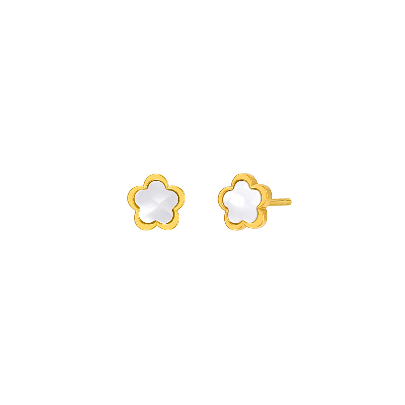 Pendientes Plata Dorado Flor Marea D03301/cb