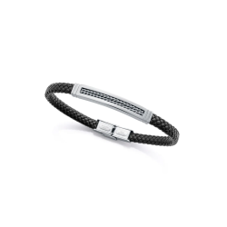 Pulsera Acero Y Piel...