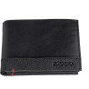 Cartera Zippo Hombre Piel Nappa Negra con Monedero Doble Plegable 12 cm