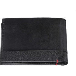 Cartera Zippo Hombre Piel Nappa Negra con Monedero Doble Plegable 12 cm