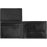 Cartera Zippo Hombre Piel Nappa Negra con Monedero Doble Plegable 12 cm