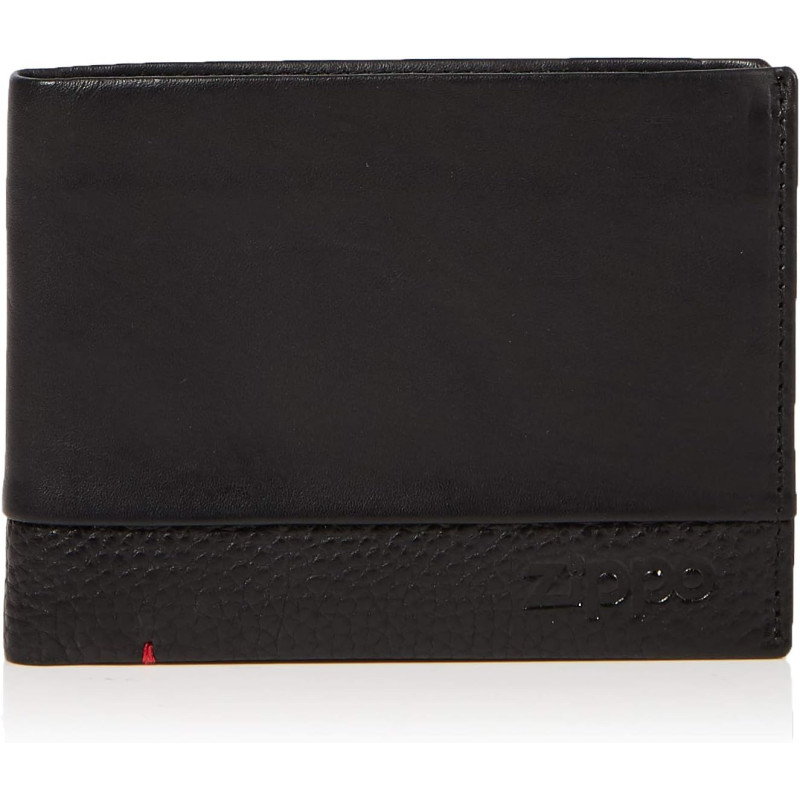 Cartera Zippo Piel Carbono Negra RFID Hombre 11,5 cm con 8 Tarjetas