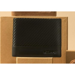 Cartera Zippo Piel Carbono Negra RFID Hombre 11,5 cm con 8 Tarjetas
