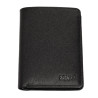 Cartera Zippo Saffiano Vertical Negra RFID Piel Vacuno con Monedero 13,4 cm
