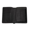 Cartera Zippo Saffiano Vertical Negra RFID Piel Vacuno con Monedero 13,4 cm