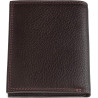 Cartera Zippo Tri-Fold Marrón Piel Nappa Vertical con Múltiples Compartimentos