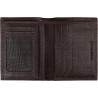 Cartera Zippo Tri-Fold Marrón Piel Nappa Vertical con Múltiples Compartimentos