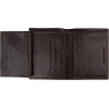 Cartera Zippo Tri-Fold Marrón Piel Nappa Vertical con Múltiples Compartimentos