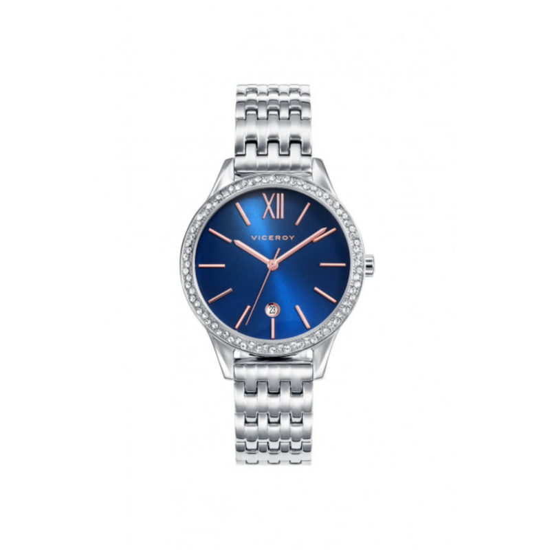 Reloj Viceroy mujer Acero con circonitas Esfera azul 71102-33