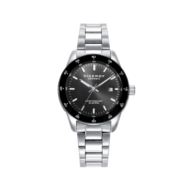 Reloj Viceroy Mujer 401246-57 Acero con Bisel Cerámico Negro Esfera Negra 34 mm 50 m