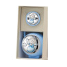 Conjunto Pinza De Chupete Y Portachete Azul En Plata Laminada