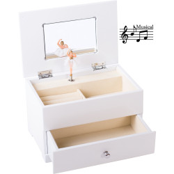 Joyero De Madera, Color Blanco, Musical 08166-18