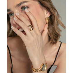 Anillo Viceroy Mujer Acero IP Dorado Diseño Abierto Talla 16