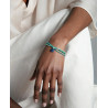 Pulsera Mujer Plata de Ley Baño Oro Piedras Naturales Verdes Azules y Circonitas 13270p100-42