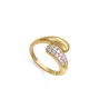 Anillo Mujer Plata de Ley Baño Oro Cruzado con Circonitas Talla 16 2377a016-30