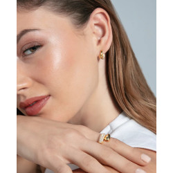 Anillo Mujer Plata de Ley Baño Oro Cruzado con Circonitas Talla 16 2377a016-30