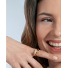 Anillo Mujer Plata de Ley Baño Oro Cruzado con Circonitas Talla 16 2377a016-30