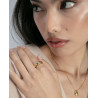 Anillo Mujer Plata de Ley Baño Oro con Circonitas Azules Talla 18 2373a018-33