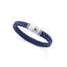 Pulsera Hombre 14330P01013 Acero y Piel Azul Trenzada con Esmalte Azul 21,5 cm