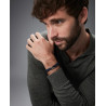 Pulsera Hombre 14330P01013 Acero y Piel Azul Trenzada con Esmalte Azul 21,5 cm