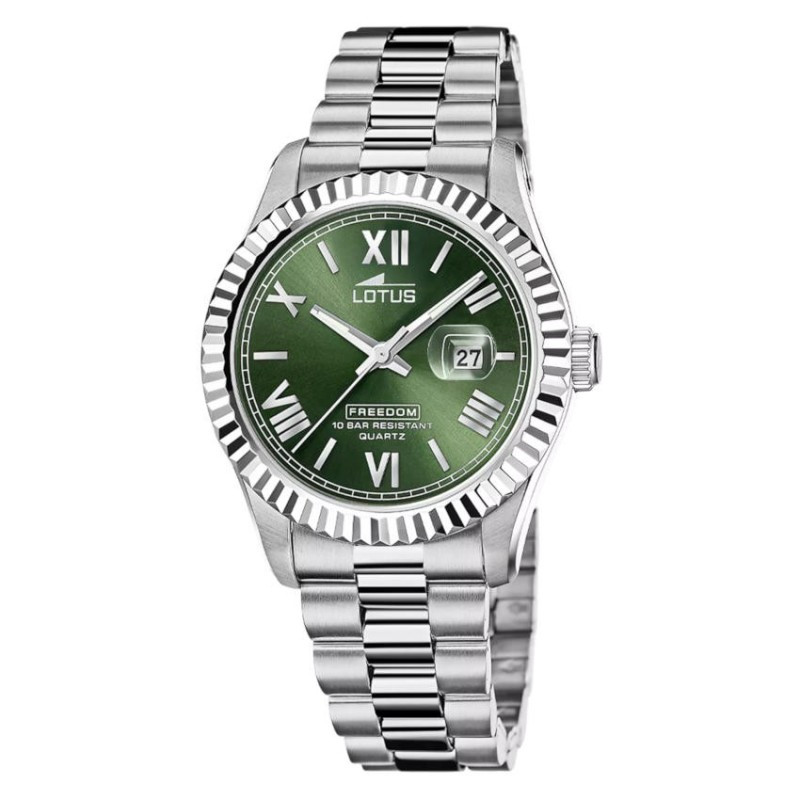 Reloj Lotus Hombre 19002/4 Freedom Acero Esfera Verde Degradada 42 mm 10 ATM