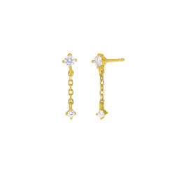 Pendientes Mujer Marea D02601/AG Dorados con Circonitas Colgante
