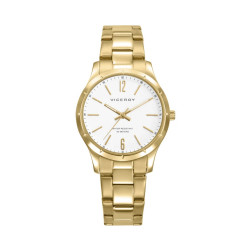 Reloj Viceroy Mujer 401342-05 Acero IP Dorado Esfera Blanca 32 mm 50 m