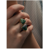 Sortija Mujer Plata Dorada Piedras Labradoritas Verde Lineargent 19535-R Talla 17