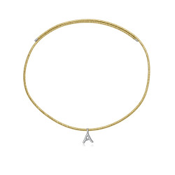 Collar Mujer 15211C01012 Acero y Nailon Dorado Ajustable 58 cm