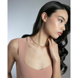 Collar Mujer 15211C01012 Acero y Nailon Dorado Ajustable 58 cm
