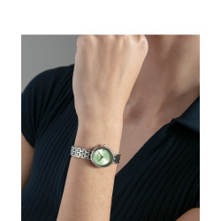 Reloj Mujer Acero Esfera Verde Ovalado Cuarzo 30 m Elegante 41166-67