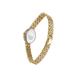 Reloj Mujer Acero IP Dorado Ovalado Esfera Blanca Elegante 30 m 41166-27