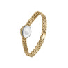 Reloj Mujer Acero IP Dorado Ovalado Esfera Blanca Elegante 30 m 41166-27