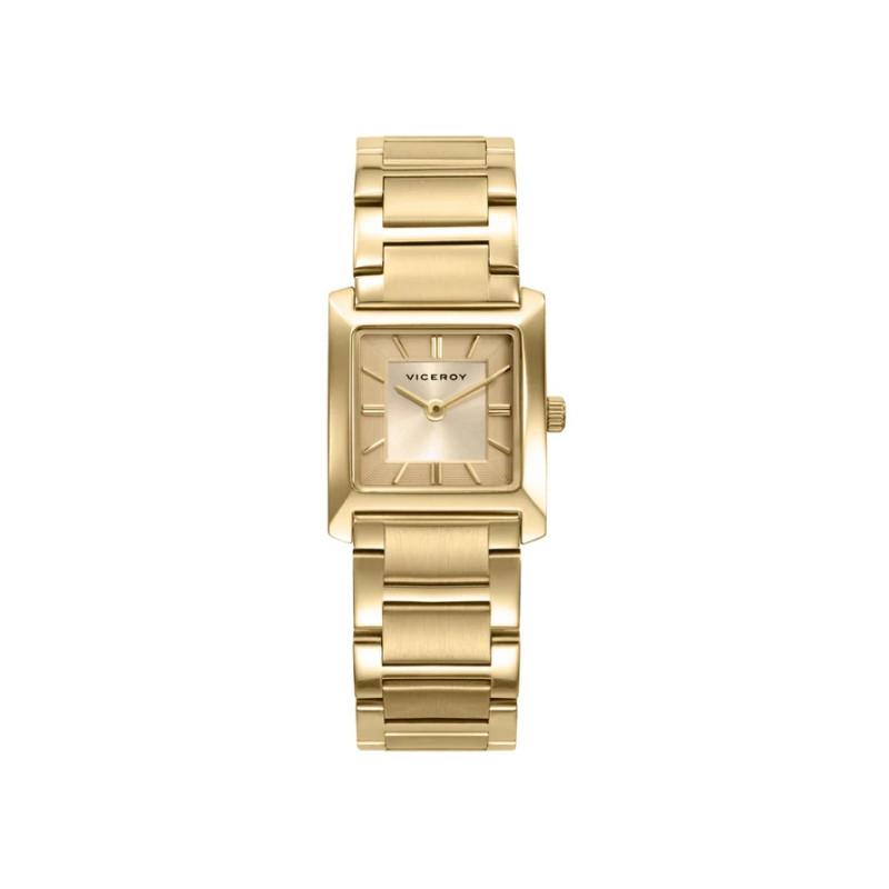 Reloj Viceroy Mujer Acero IP Dorado Esfera Dorada Cuadrado 30 m 41162-27