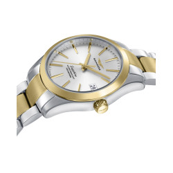Reloj Sandoz Mujer Swiss Made Casual Acero Esfera Plata Zafiro 30 mm 100 m 83008-87