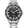 Reloj Hombre Acero Bisel Negro Esfera Negra 42 mm Calendario 10 ATM Hm0156-56
