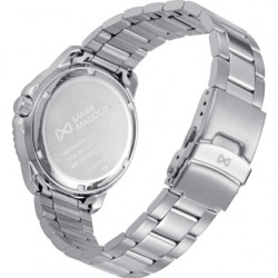 Reloj Hombre Acero Bisel Negro Esfera Negra 42 mm Calendario 10 ATM Hm0156-56